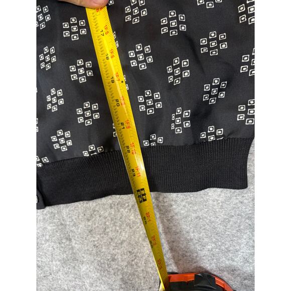 Pendleton Cardigan Women XL Black White Geometric Knit Silk Sweater Preppy Retro - Picture 3 of 5